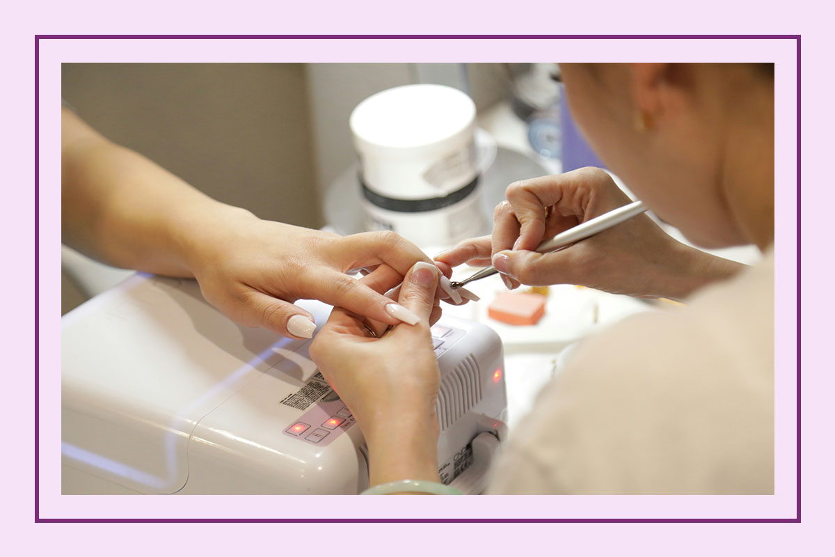 Detailed nail art close-up